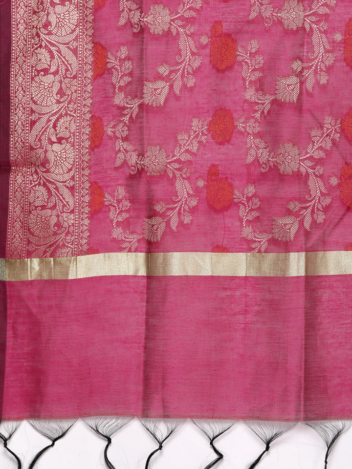 Handloom Resham Woven Suit Set with Jhalar Dupatta