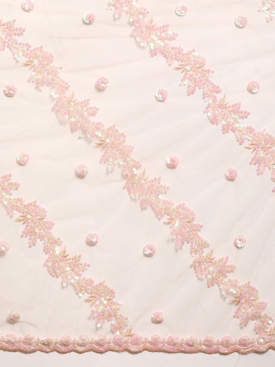 Pastel Multicolor Sequences Party Wear Net Saree With Cutwork Border