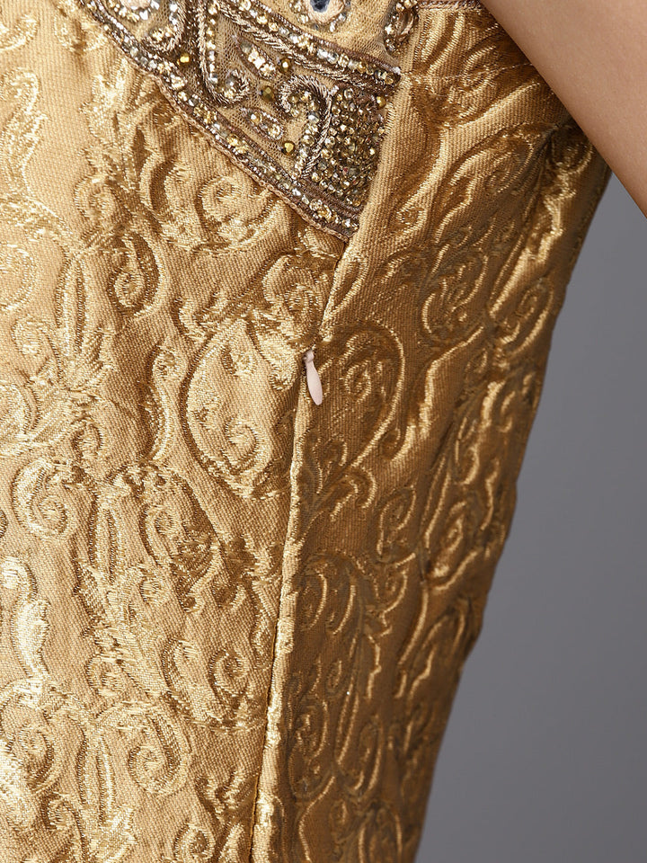 Made to Measure Pink Silk Lehanga with Long Front Slit Brocade Kurta & Net Dupatta