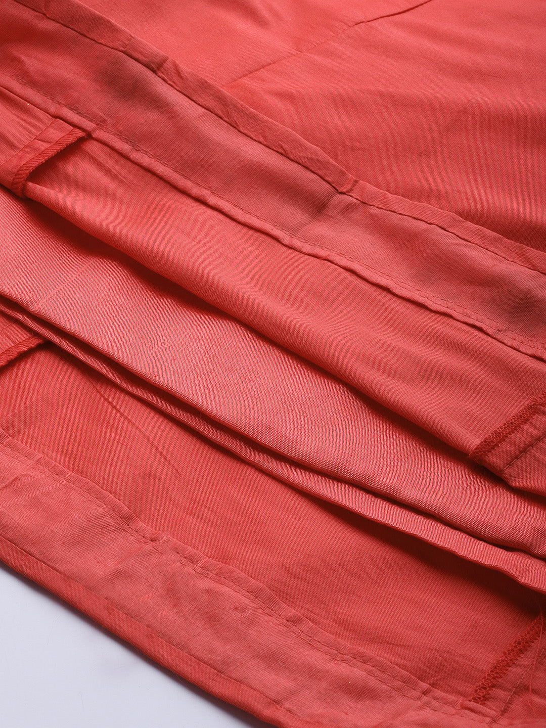 Made to Measure Pink Silk Lehanga with Long Front Slit Brocade Kurta & Net Dupatta