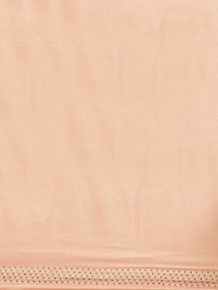 Pastel Ombre Satin Cocktail Saree with Crystal Embellishments in Floral Pattern