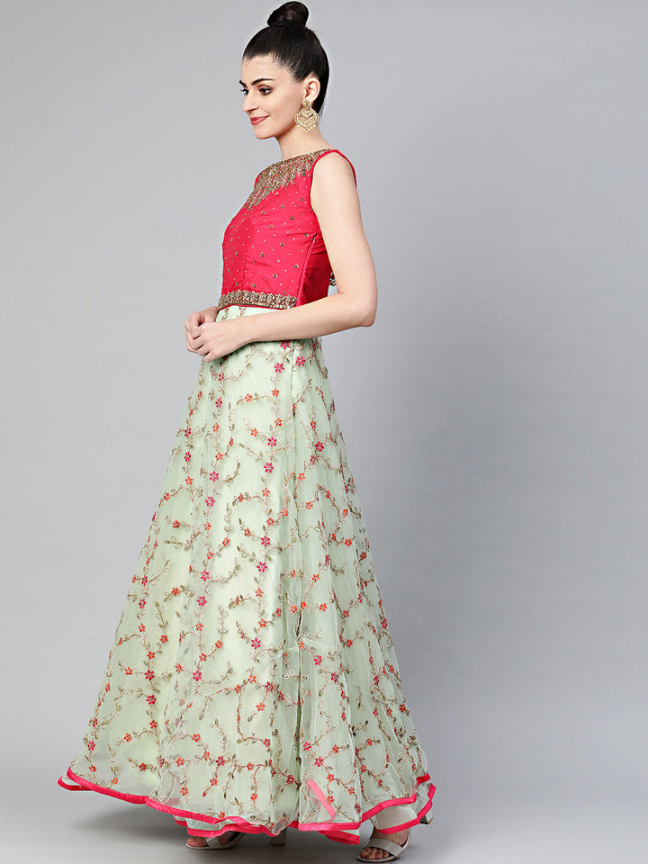 Embroidered Anarkali Kurta Set with Sequinned Dupatta
