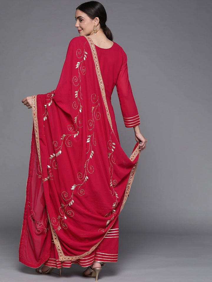 Peplum Kurta Sharara Set With Heavy Cut dana Embellished Dupatta.