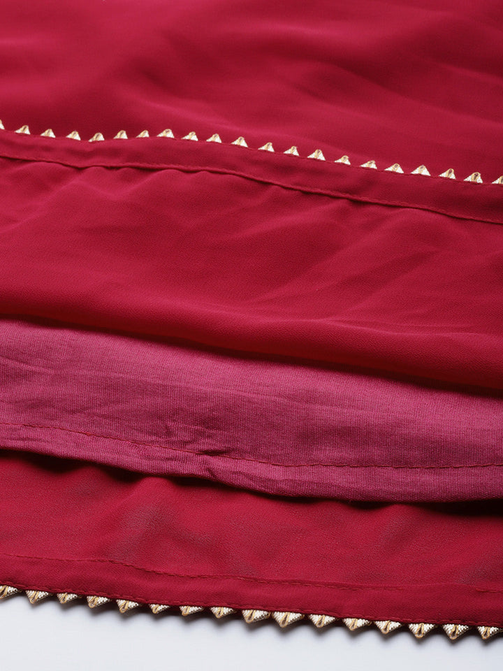Peplum Kurta Sharara Set With Heavy Cut dana Embellished Dupatta.