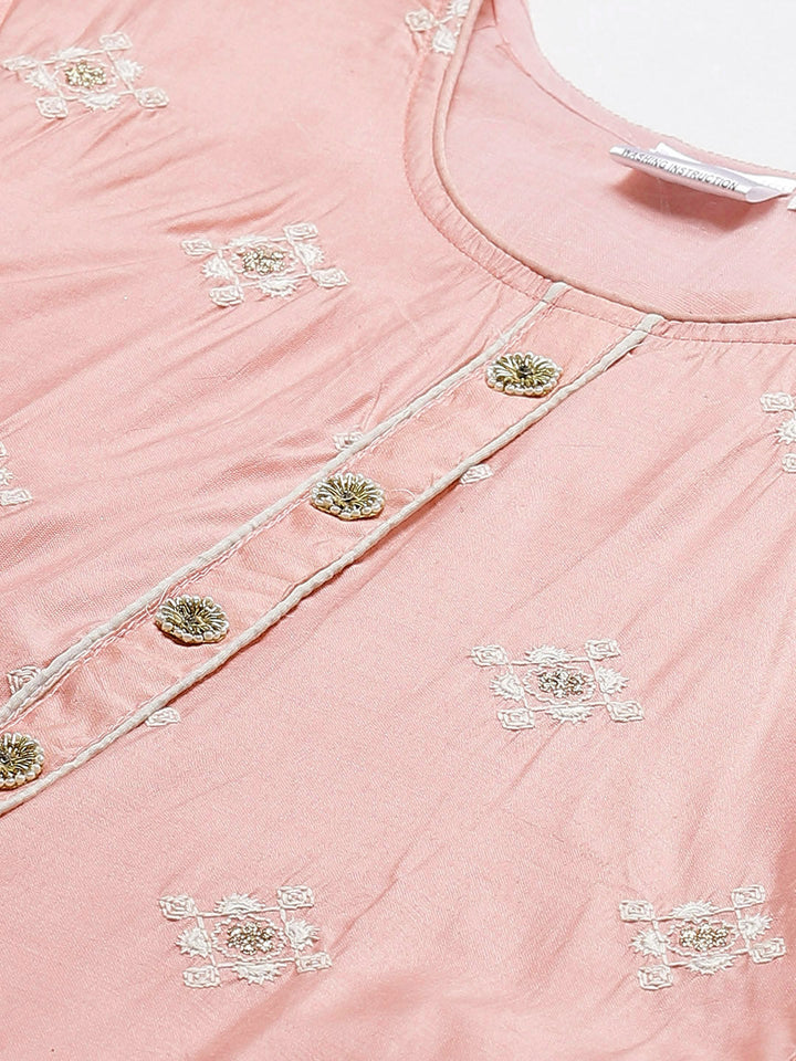 Chikankari Resham Embroidery Semi-stitched suit with Scalloped Dupatta