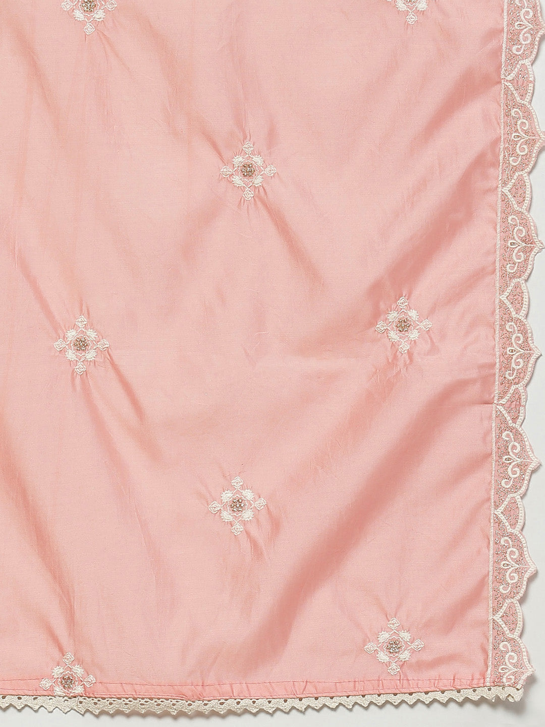 Chikankari Resham Embroidery Semi-stitched suit with Scalloped Dupatta