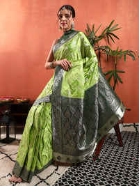 Chhabra 555 Banarasi Intricate Floral Motifs Zari Woven Contemporary Handloom Satin Silk Saree 