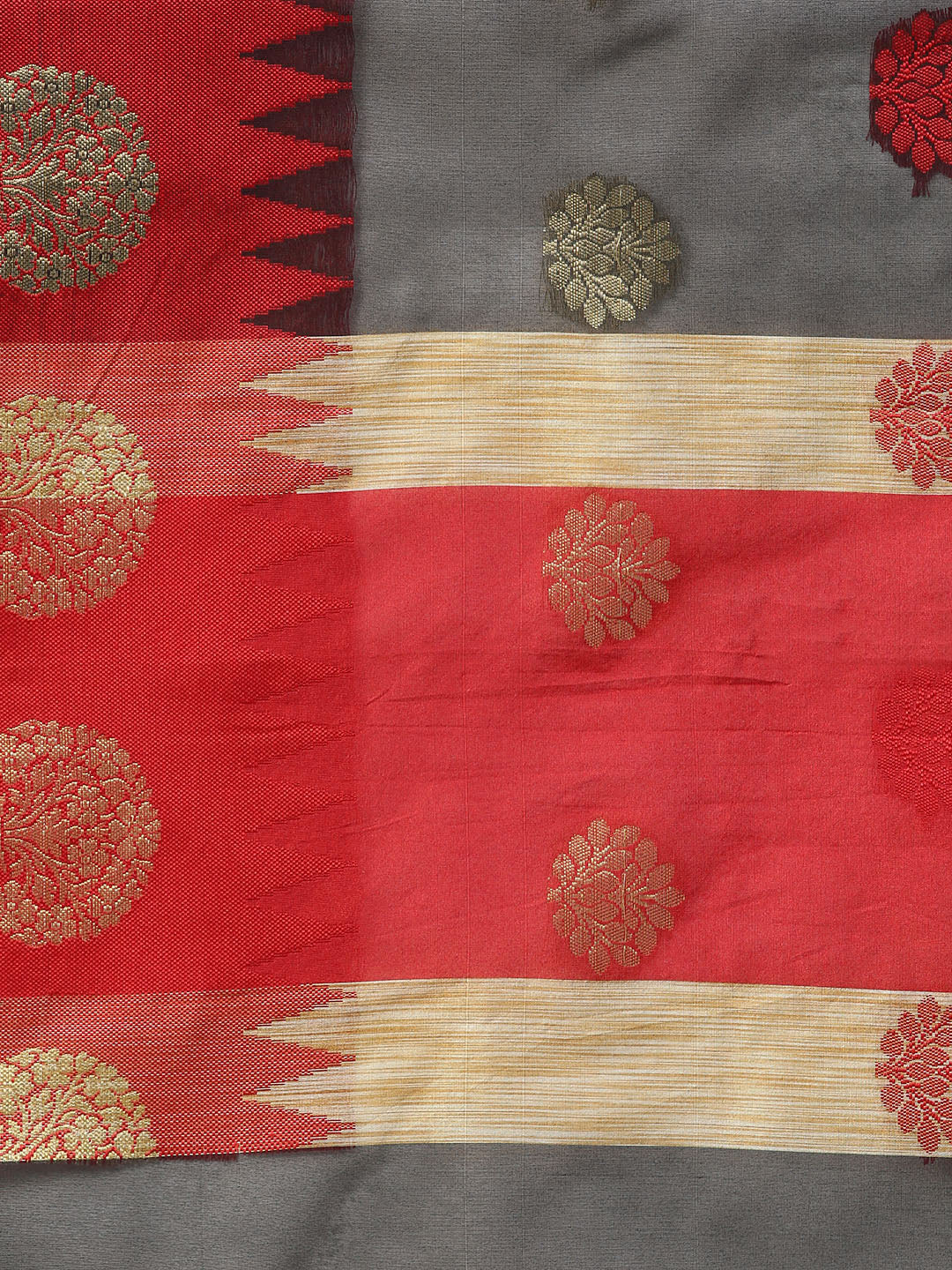 Chanderi Cotton Banarasi Saree with Floral Ethnic Motifs