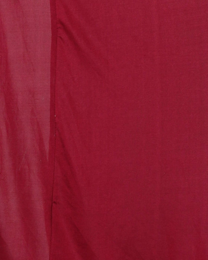 Made to Measure Maroon Ruffled Saree &  Black Sequence Off-Shoulder Embellished Blouse