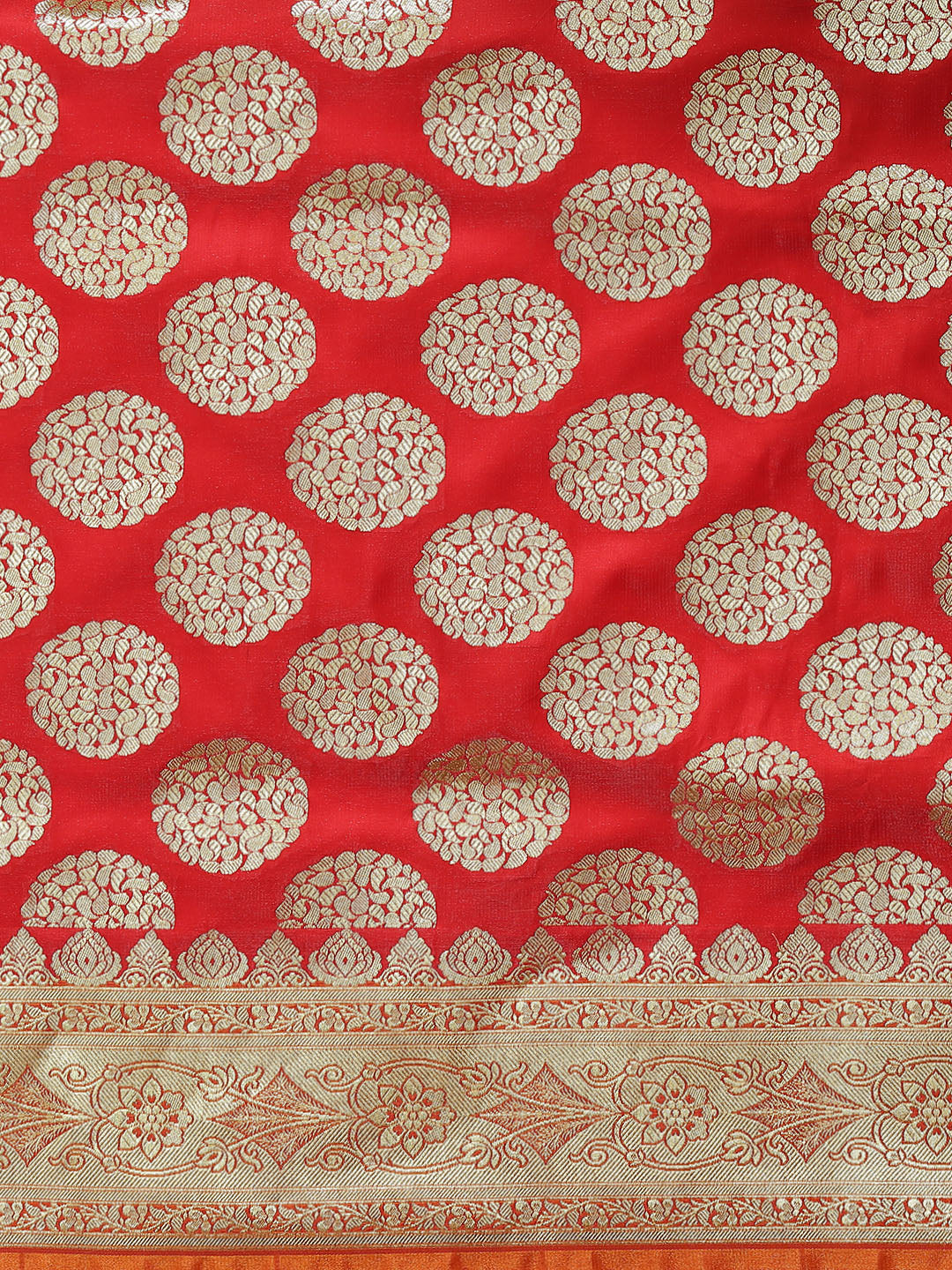 Red Kanjeevaram Wedding Silk Saree With Mustard Contrast Pallu