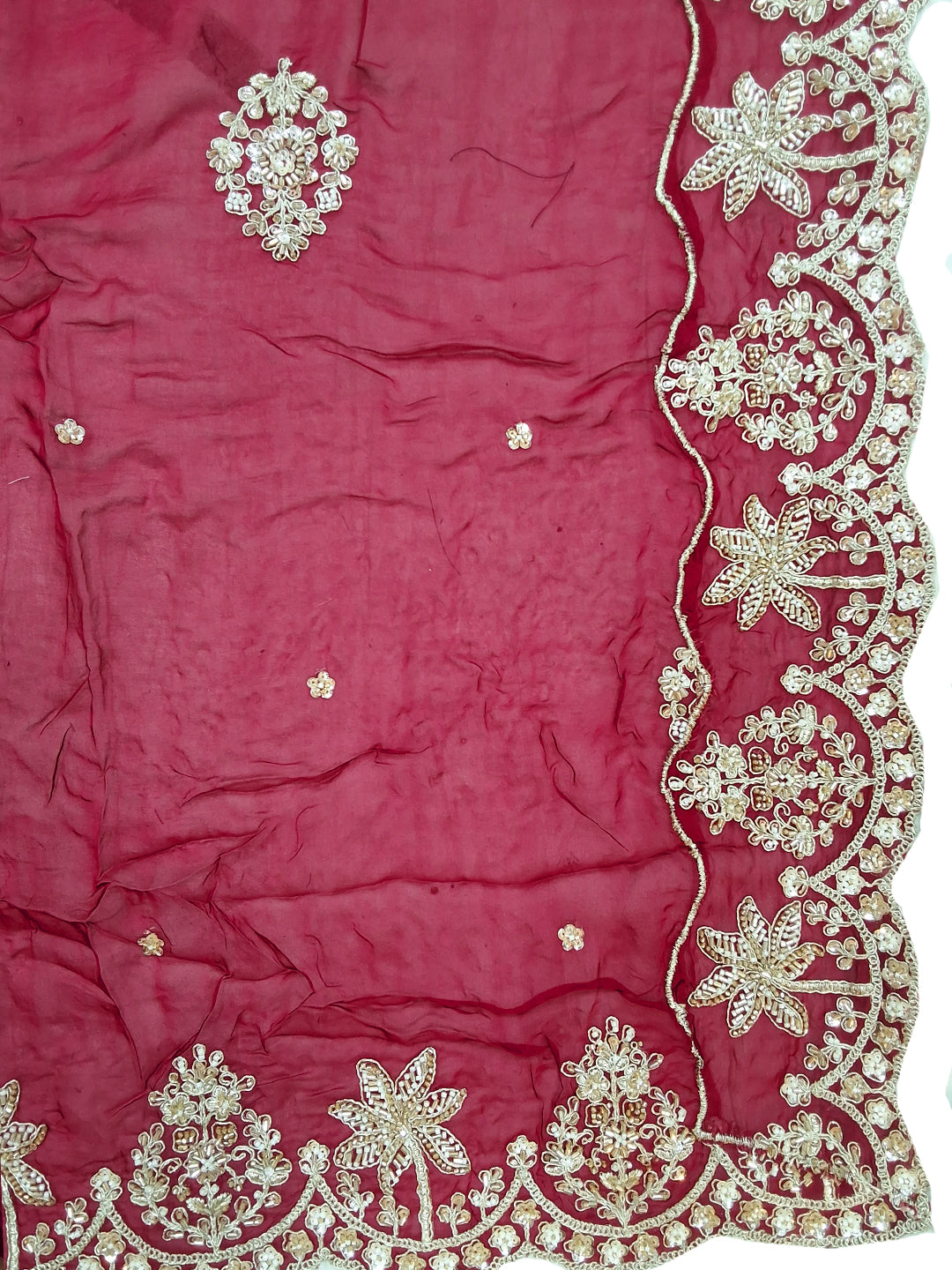 White Multicolor Panelled Bridal Lehenga Choli with Contrast Blouse