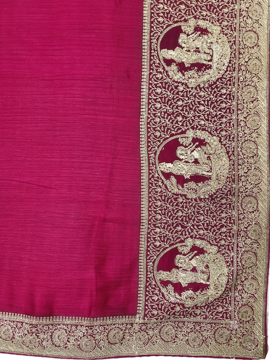 Silk Saree with Zari Woven Border and Embroidered Blouse Piece