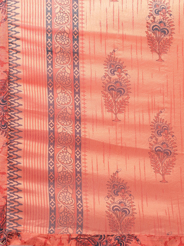 Handloom Cotton Dress Material with Block Printing and Mirror Embellishments /Borders