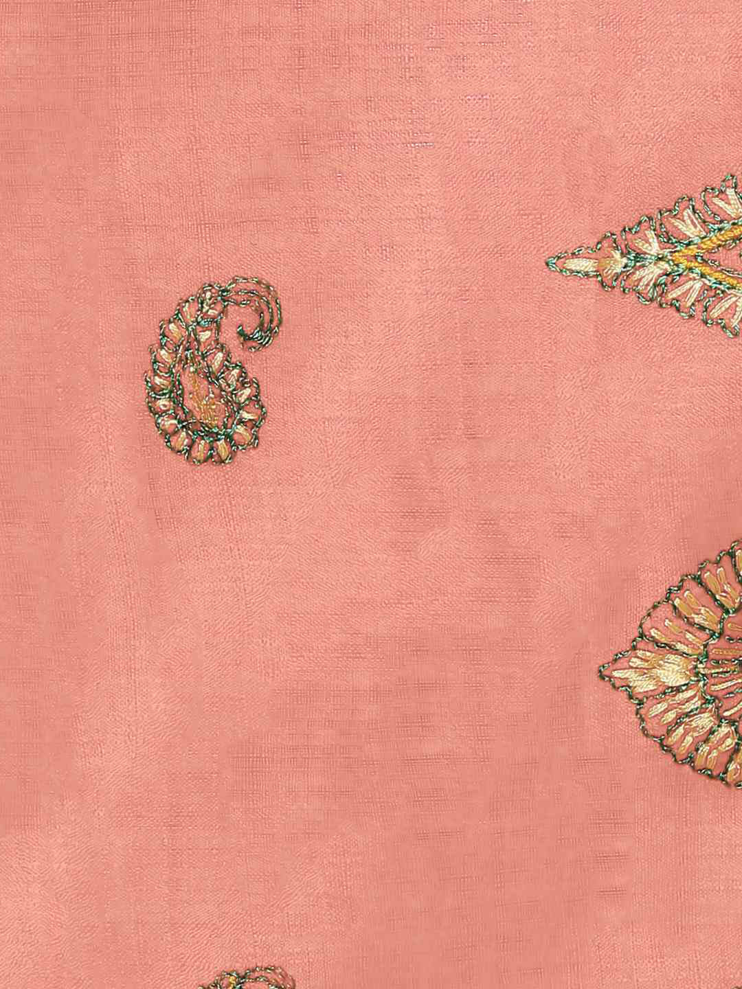 Strawberry Pink Color Tussar Silk Saree with Resham Embroidery