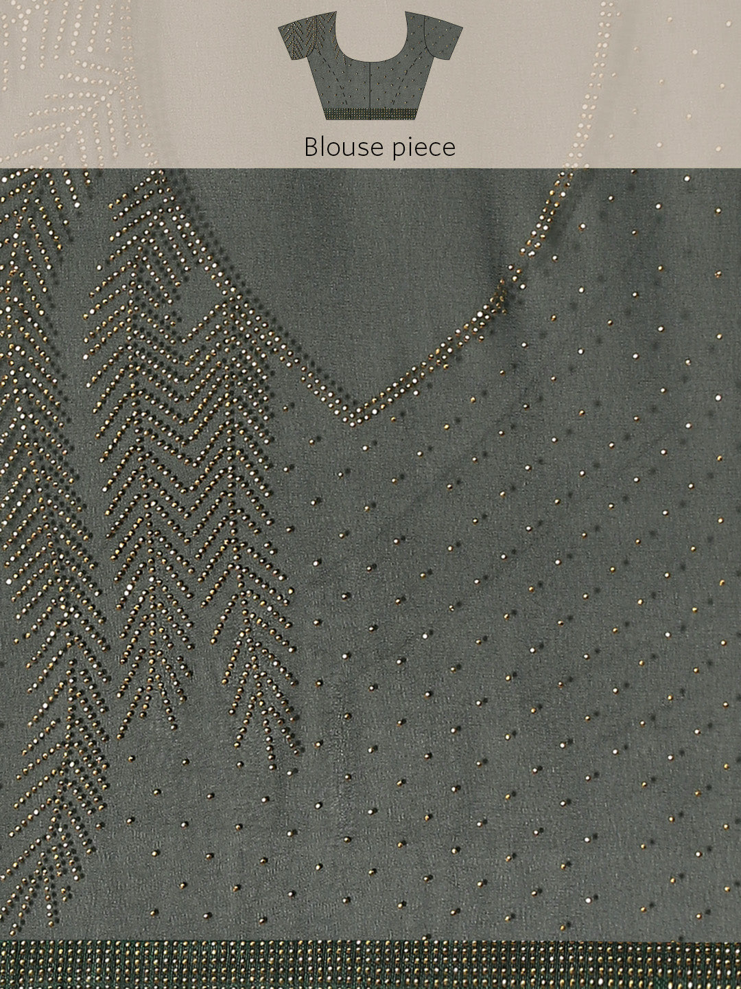 Bottle Green Cocktail Georgette Saree with Crystal Embellished Border