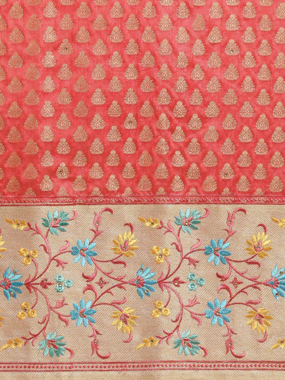 Chanderi Banarasi Silk saree with Resham Embroidery