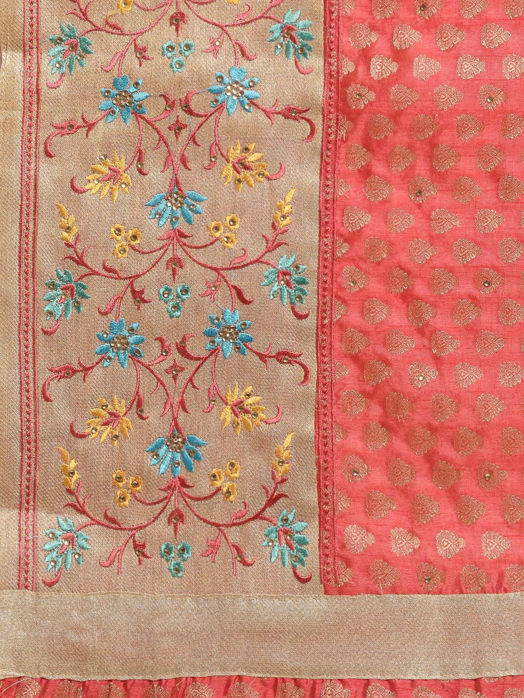 Chanderi Banarasi Silk saree with Resham Embroidery