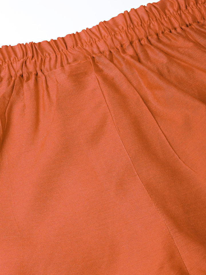 Unstitched Orange Banarasi Suit with Zari Resham Weaving and dupatta