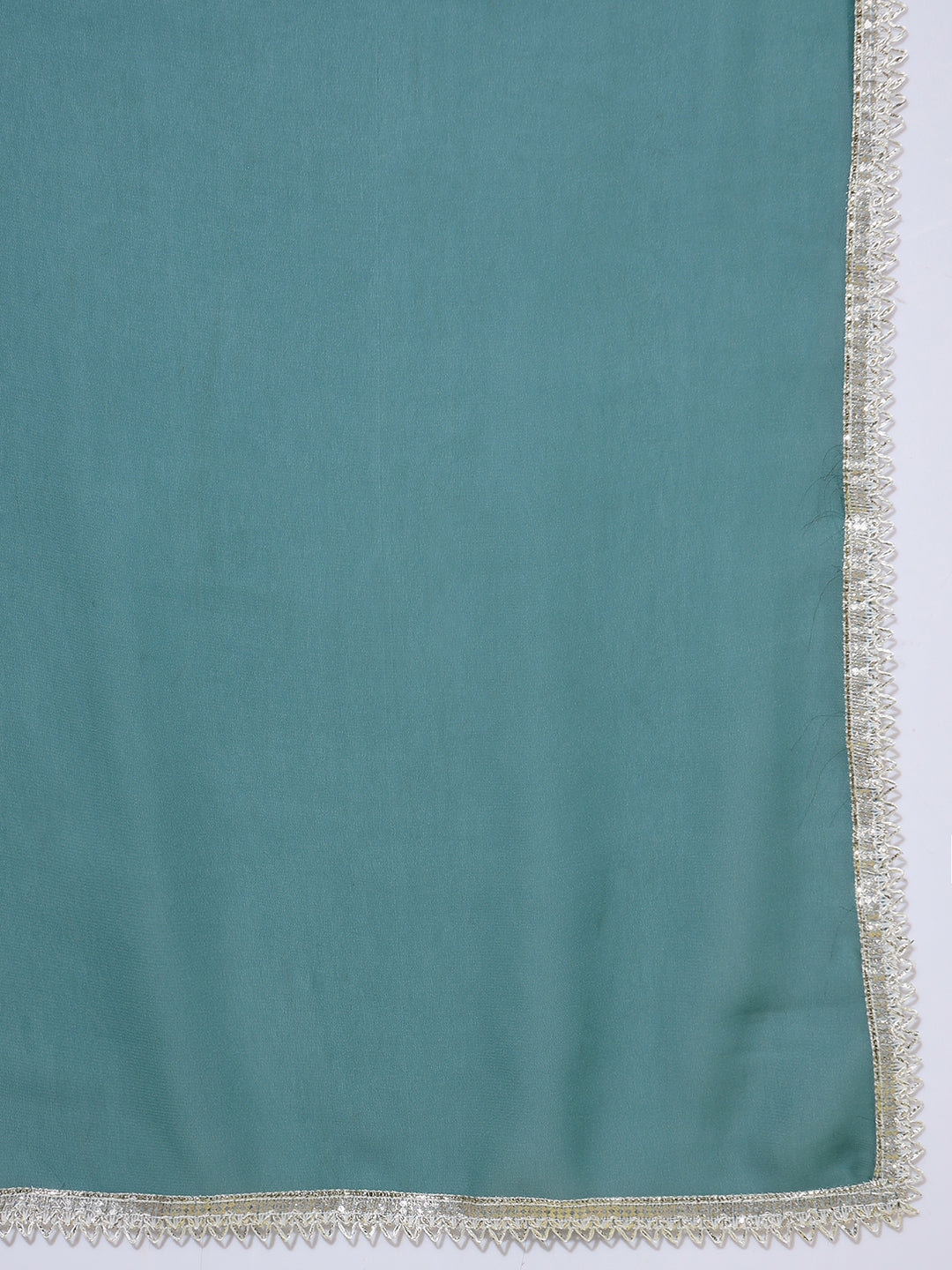 Teal Green Mirror Embellished Kurta with Zari Embroidered Sharara