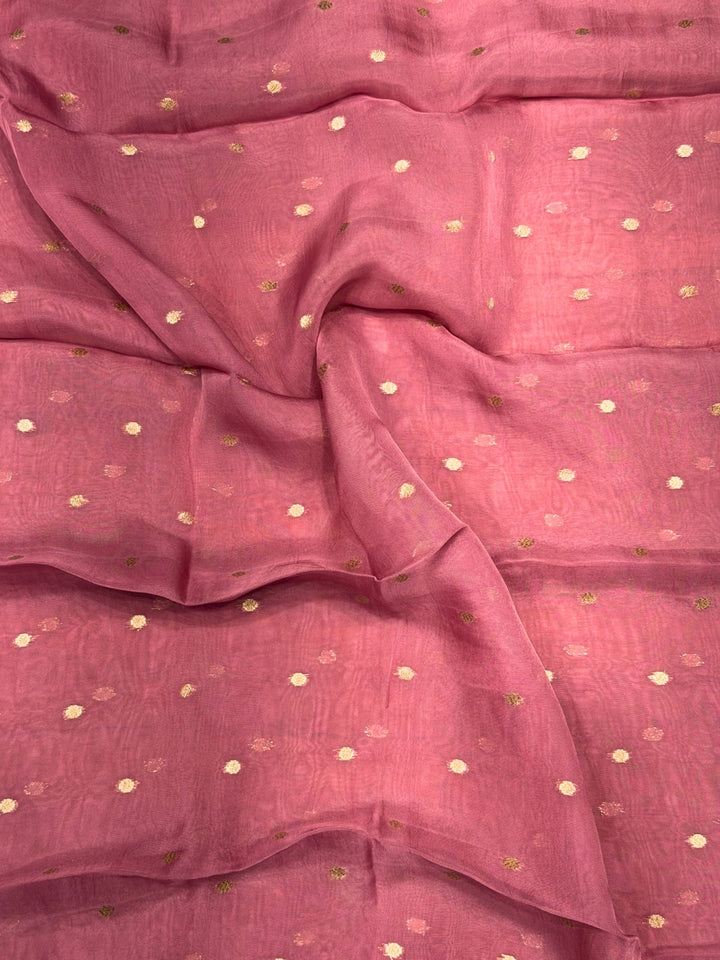 Zari Meenakari Weaving South Crepe Unstitched Suit with Organza Zari Handloom Dupatta