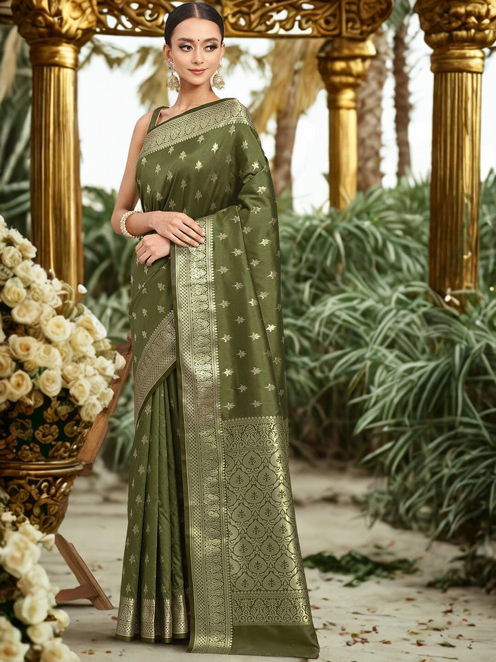 Chhabra 555 Mysore Handloom Silk Saree with Zari Woven Ethnic Tropical Motifs 