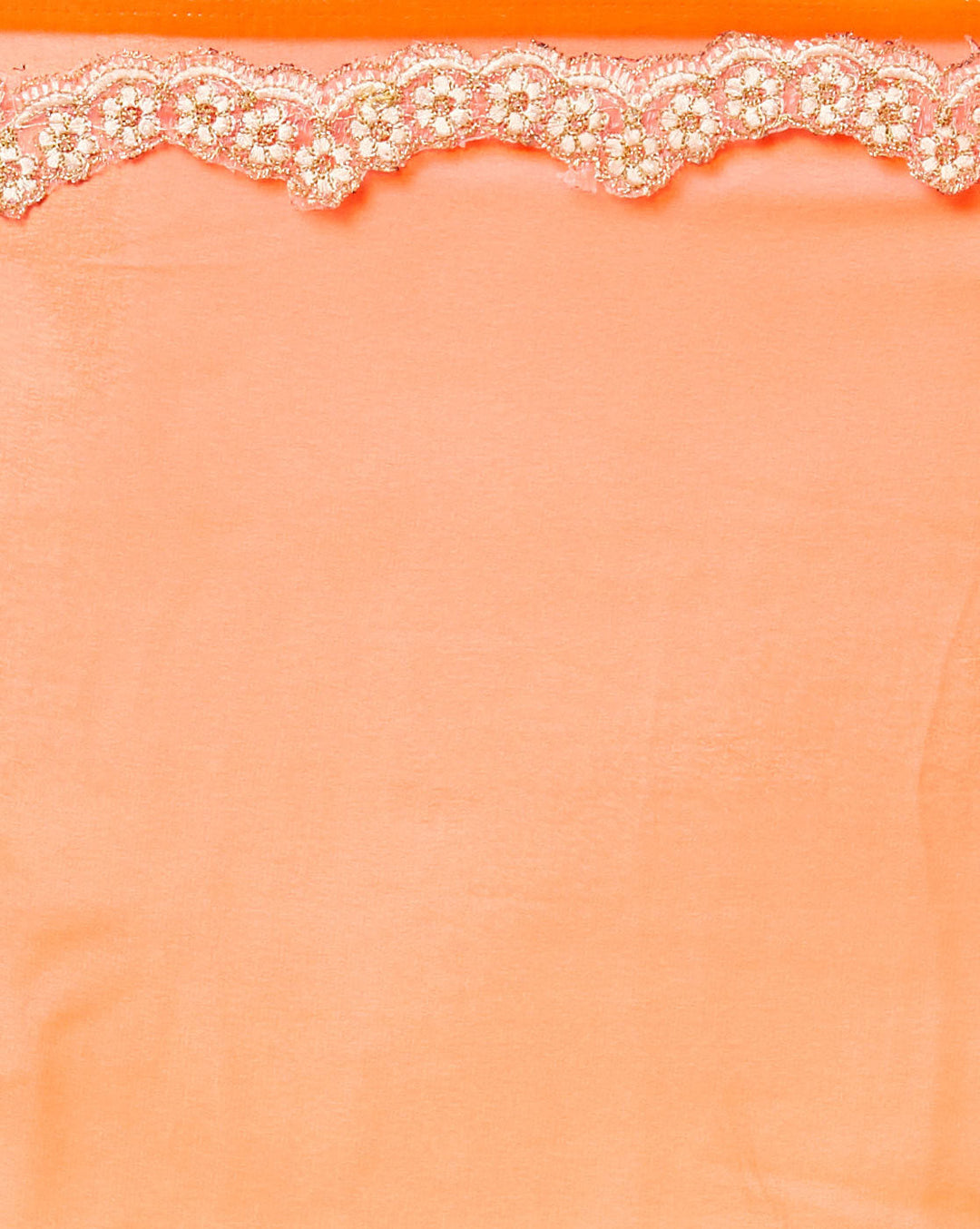Ombre Pastel Orange Georgette  Summer Saree with Chantilly Lace Border