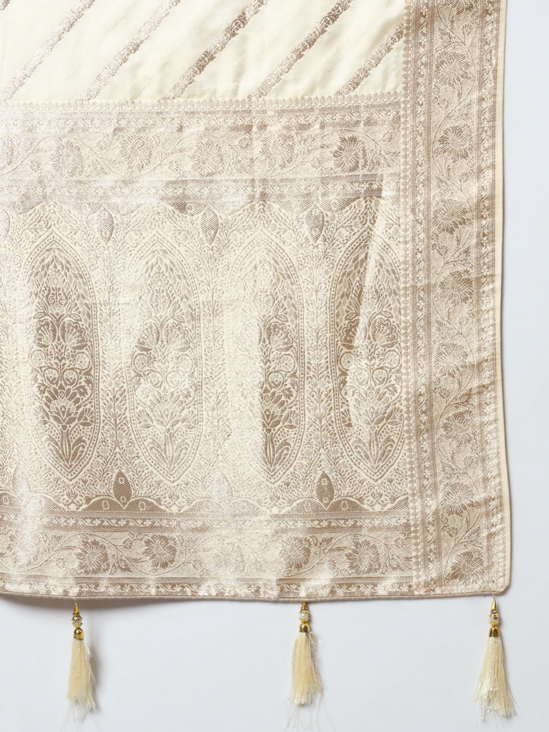 Handloom Banarasi Silk Saree with Resham & Zari weaving Stripes