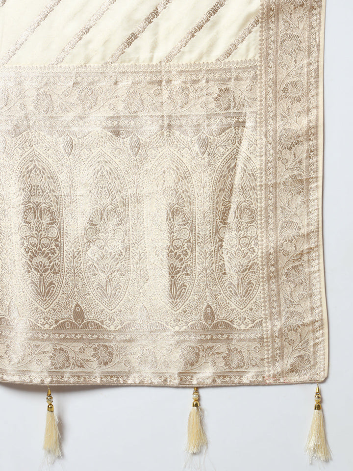 Handloom Banarasi Silk Saree with Resham & Zari weaving Stripes