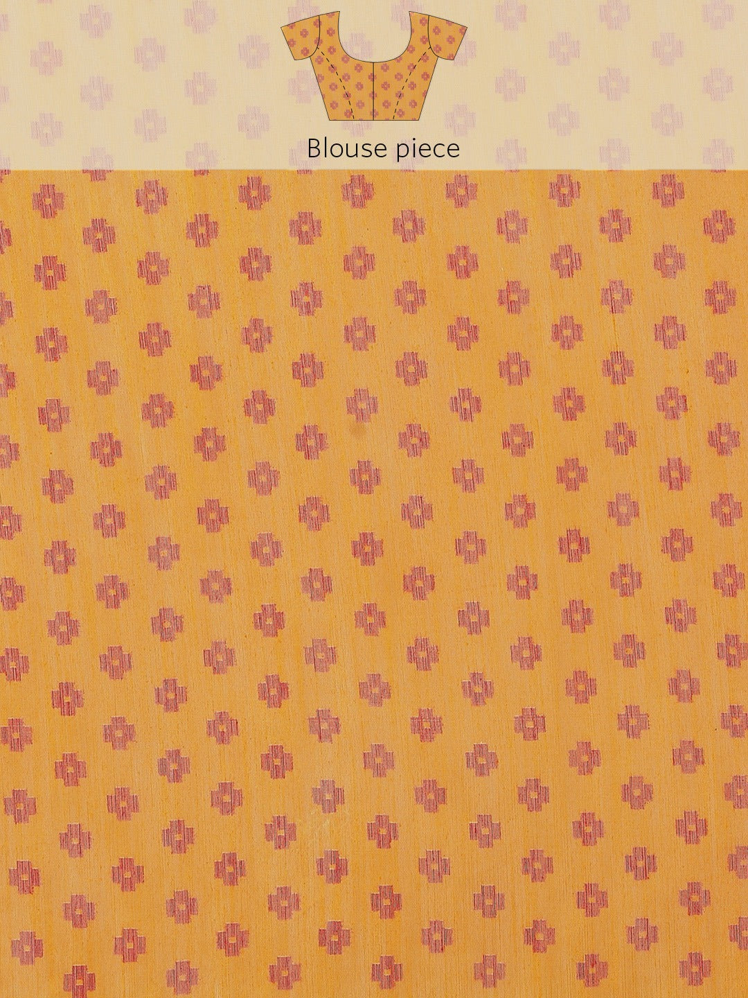 Mustard Abstract Geometrical Tribal Printed Chanderi Silk Saree