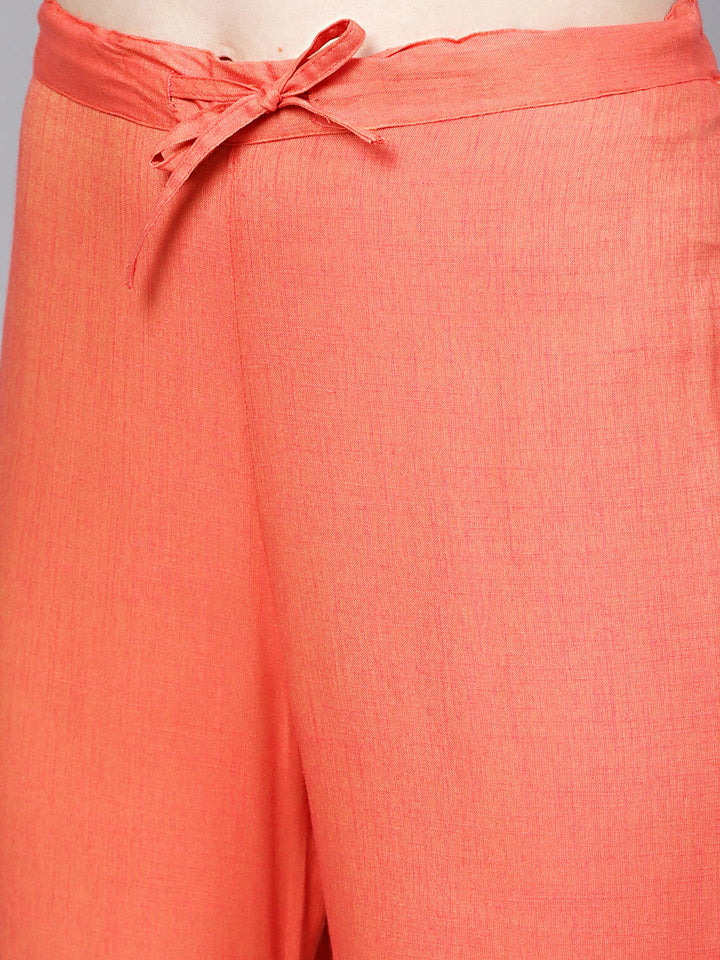 Cotton Kurta Pallazo Set with Attached Short Jacket