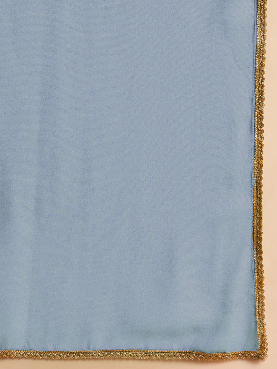 Chikankari Thread Embroidered High Slit Kurta set with Scalloped Sequinned Border & Belt