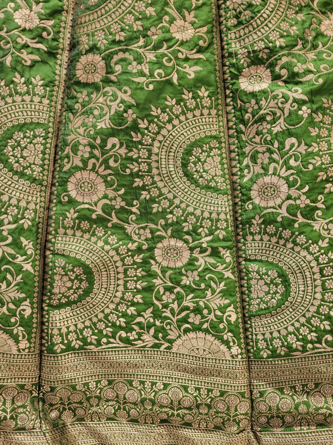 Banarasi Silk Kalidar Lehenga with Zari Weaving, Princess Cut-blouse & Cut-out detail