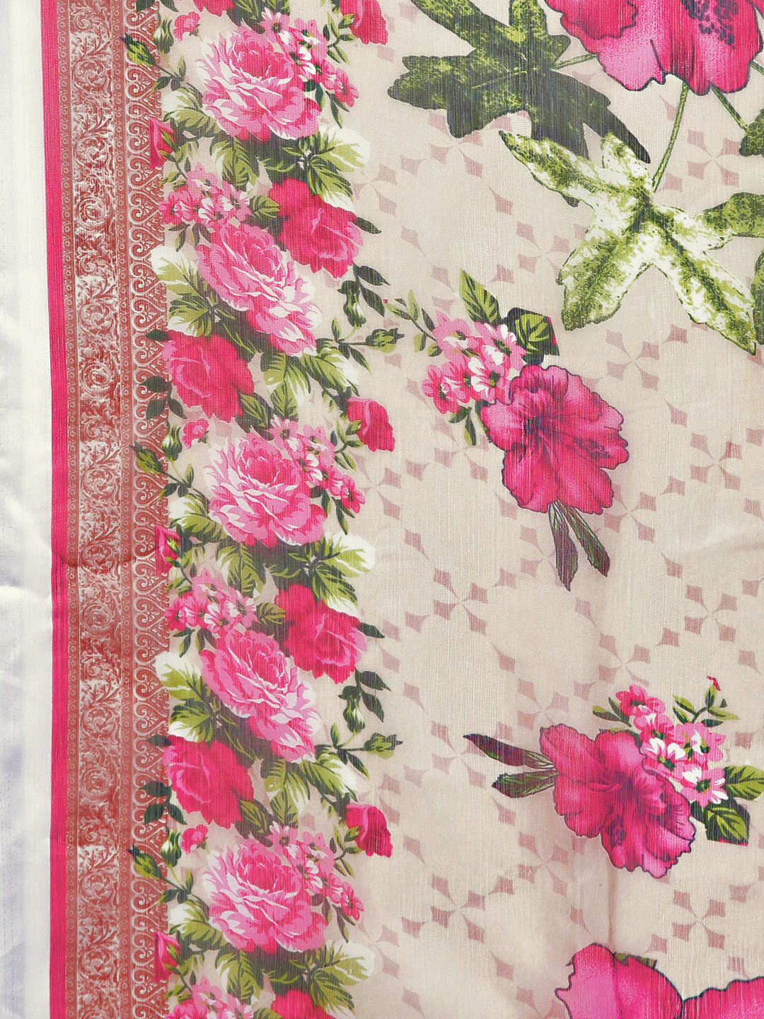 Floral Print Crepe Kurta Set with Chiffon Dupatta