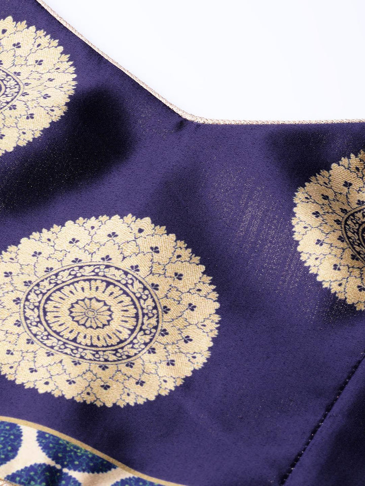 Digital Print Embellished Lehenga with Polka Dot styled Floral Motifs