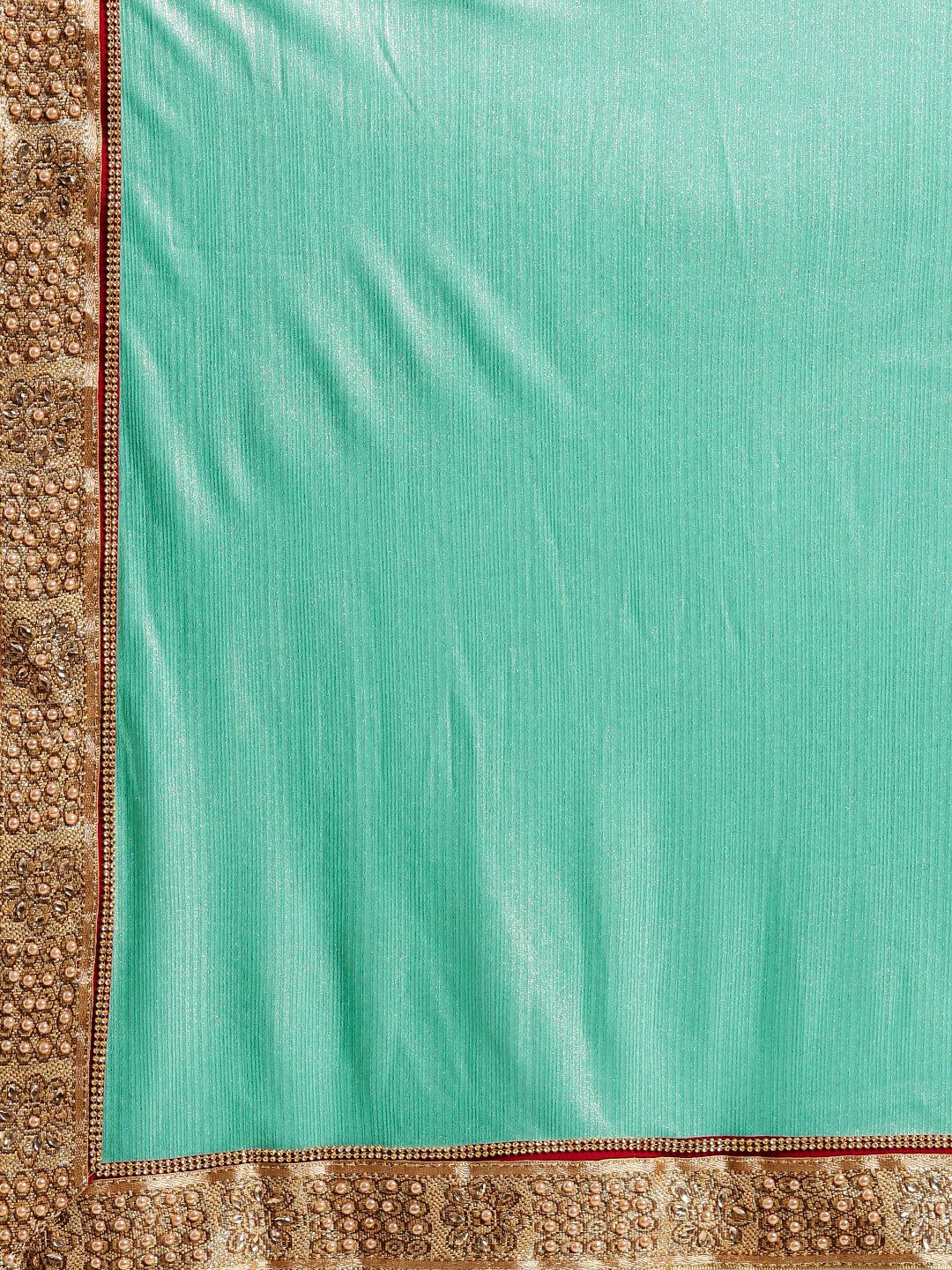 Shimmer Georgette Saree with Pearl Crystal Embellished Border