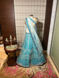 Aqua Blue Elegance Lehenga