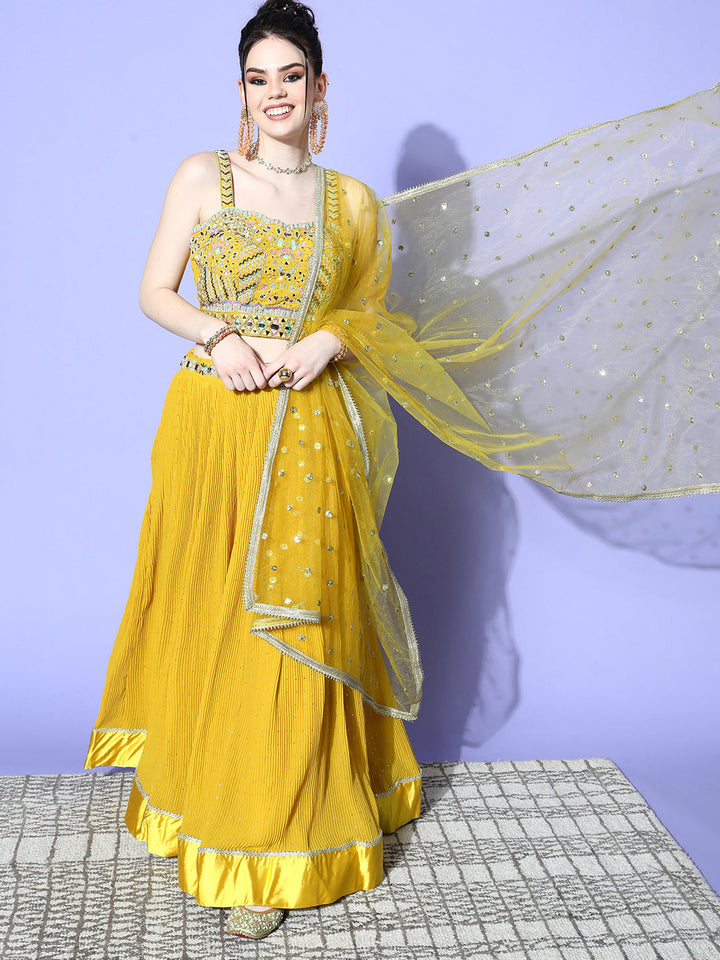 Mirror & Cut Dana Embellished Lehenga Set with Stylish Blouse