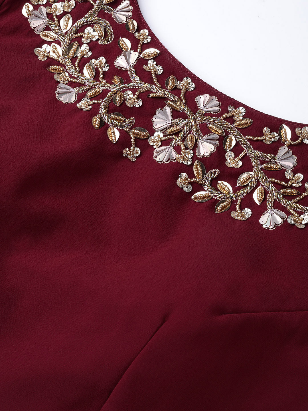 Embroidered Crop Top Lehenga with Flared Cape Style Sleeves