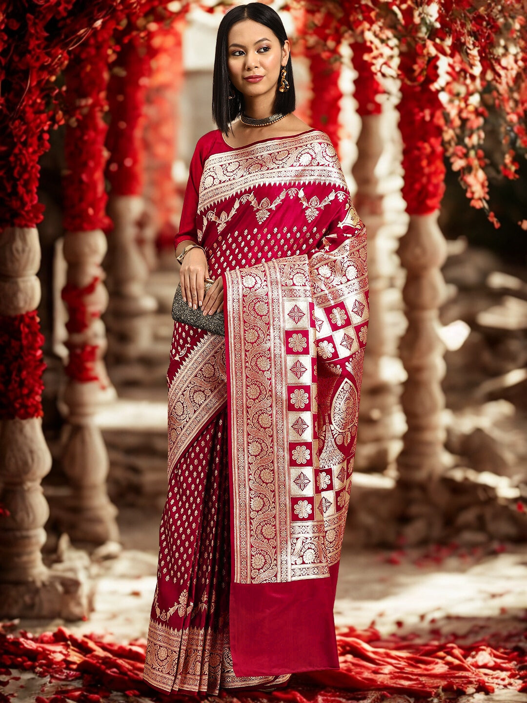 Chhabra 555 Bridal Zari Woven Traditional Kanjeewaram Silk Saree