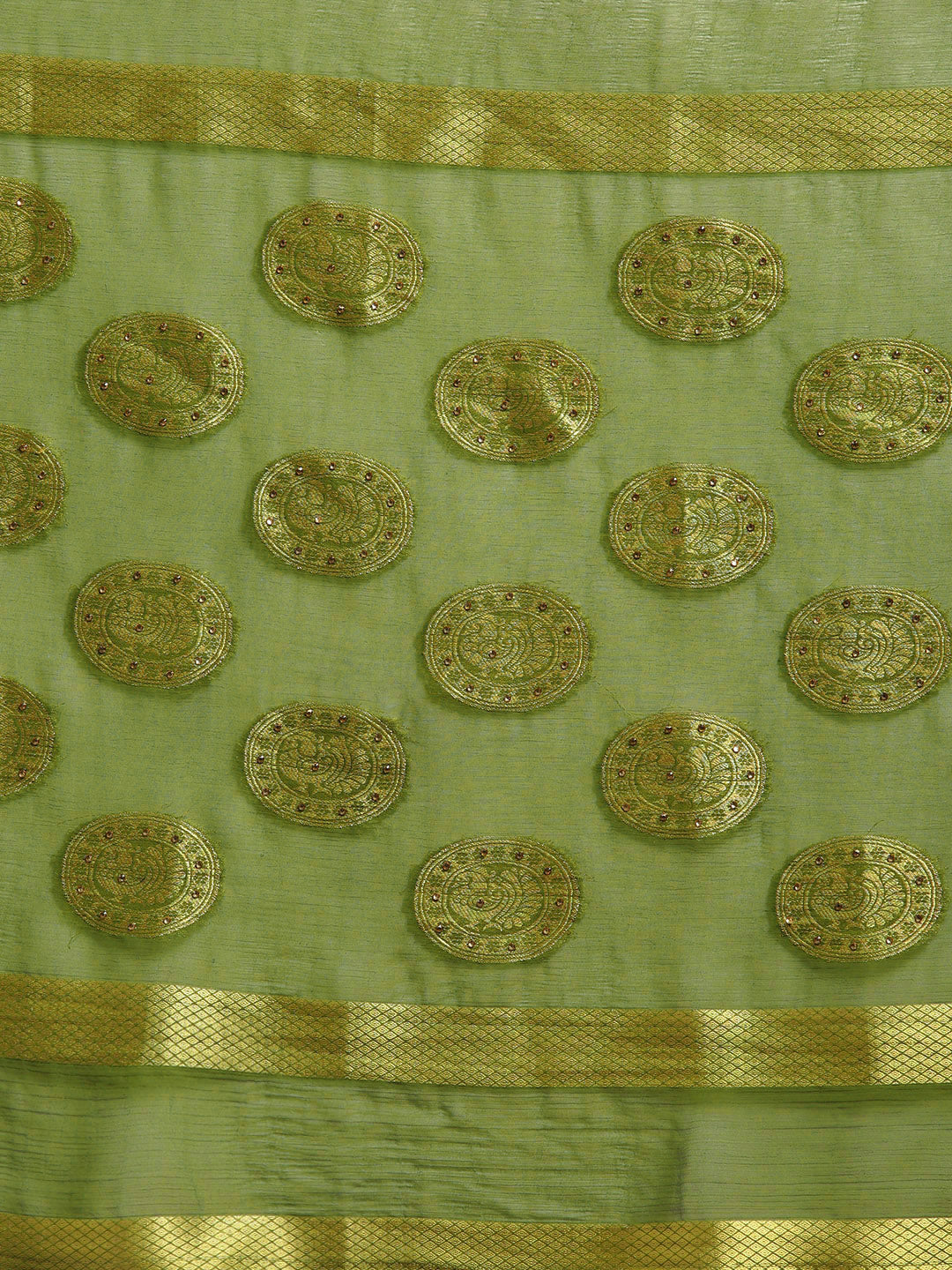 Chiffon Crystal Embellished Bandhej Saree