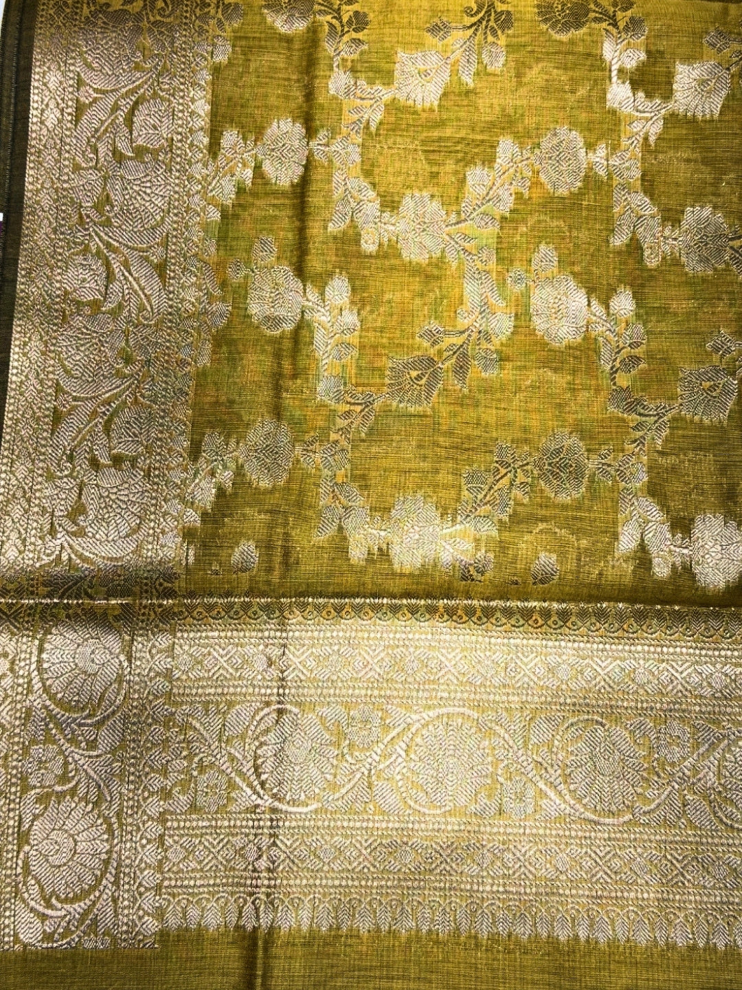 Zari Meenakari Weaving Banarasi Silk Dress Material With Floral Pattern Jhalar Dupatta
