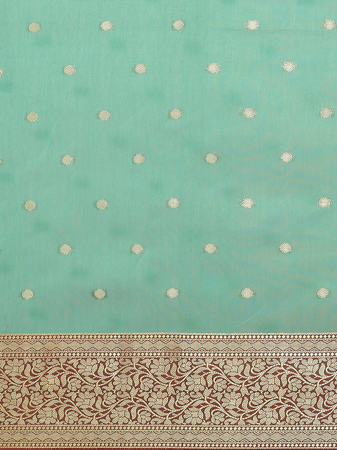 Green Traditional Maheshwari Silk Banarasi Saree with woven Border