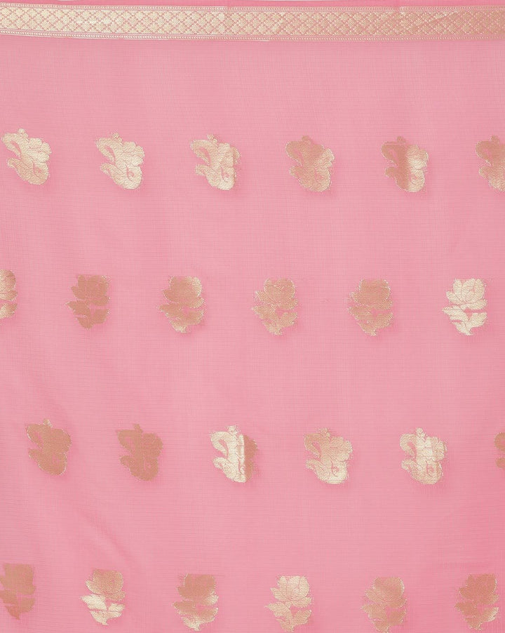 Chanderi Silk Saree in Vibrant color & Intricate Zari Weaving Ethnic Border Pattern