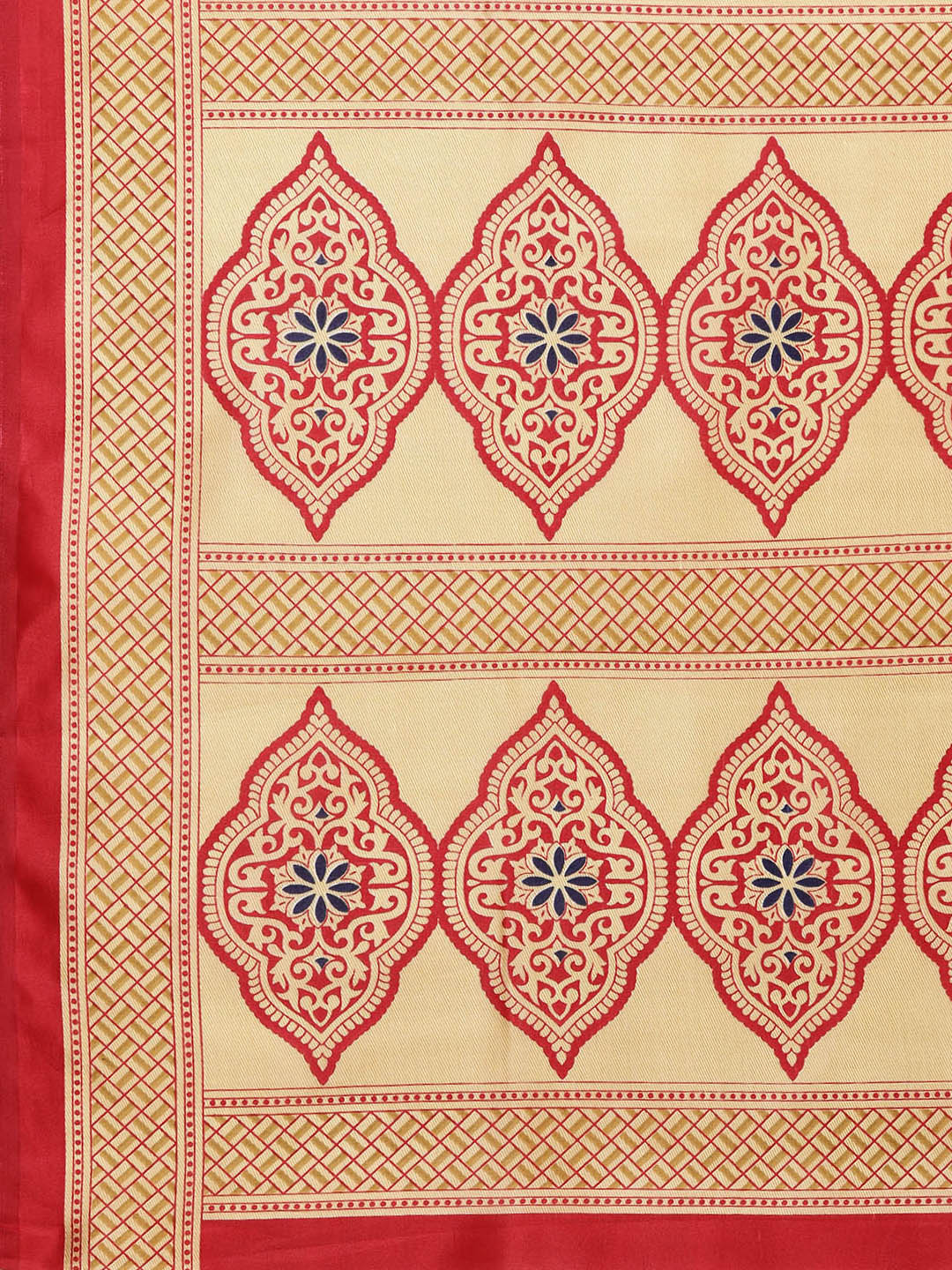Patola Silk Printed Half-and-half saree with Zari Meenakari floral pattern