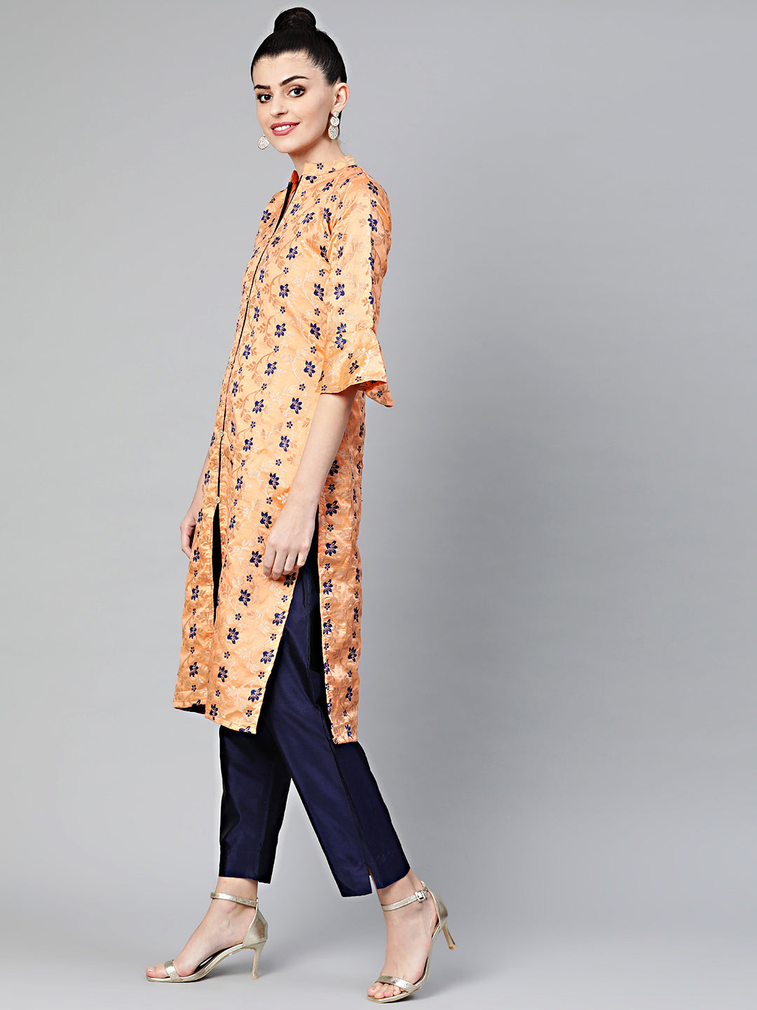 Pathani Style Kurta Set with Resham Zari weaving
