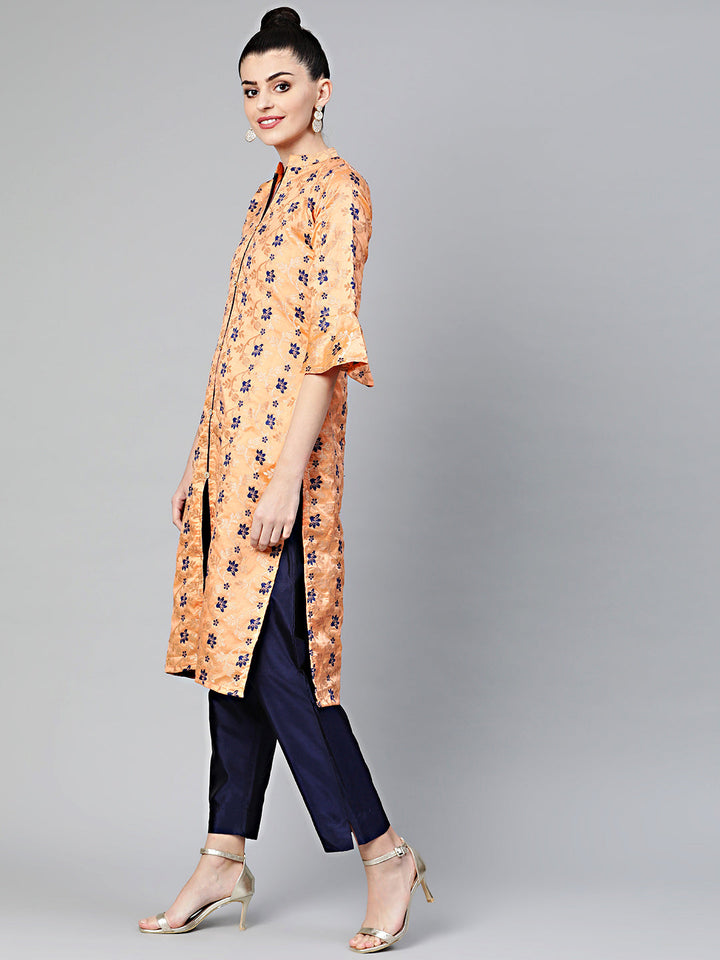 Pathani Style Kurta Set with Resham Zari weaving