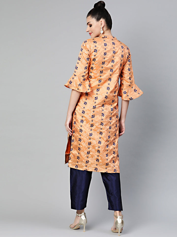 Pathani Style Kurta Set with Resham Zari weaving