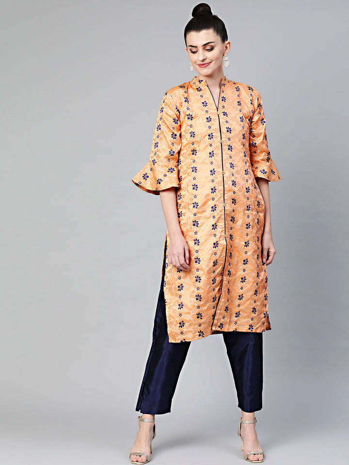 Pathani Style Kurta Set with Resham Zari weaving