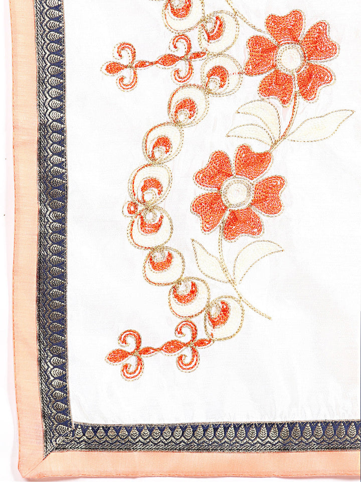 Ombre Saree with Resham Zari Embroidered Floral Motifs