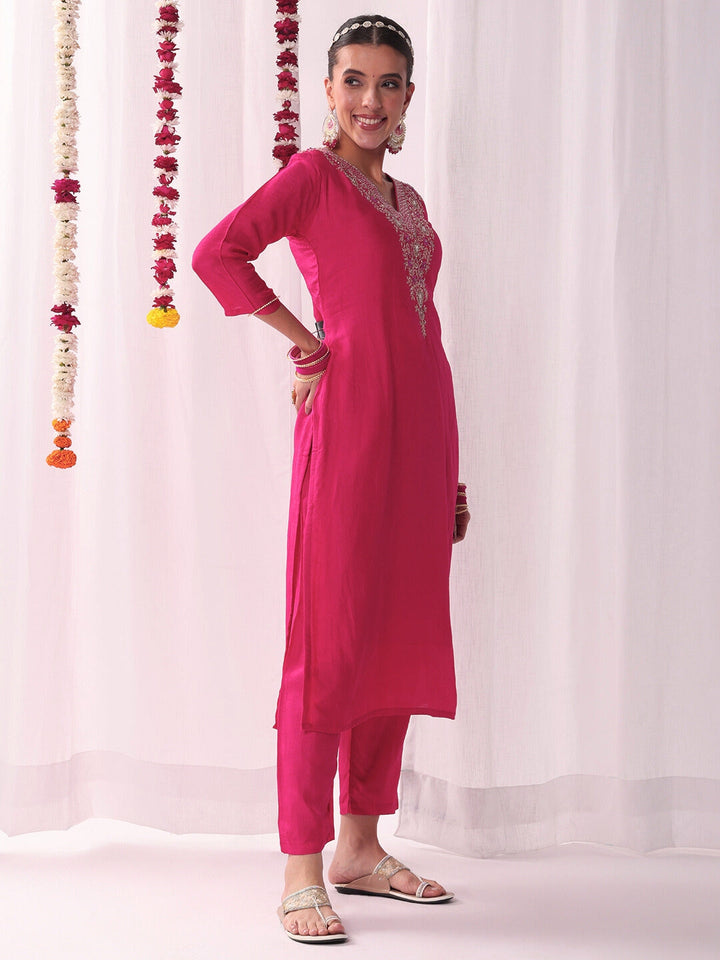 Aari and Resham Embroidered Kurta Set